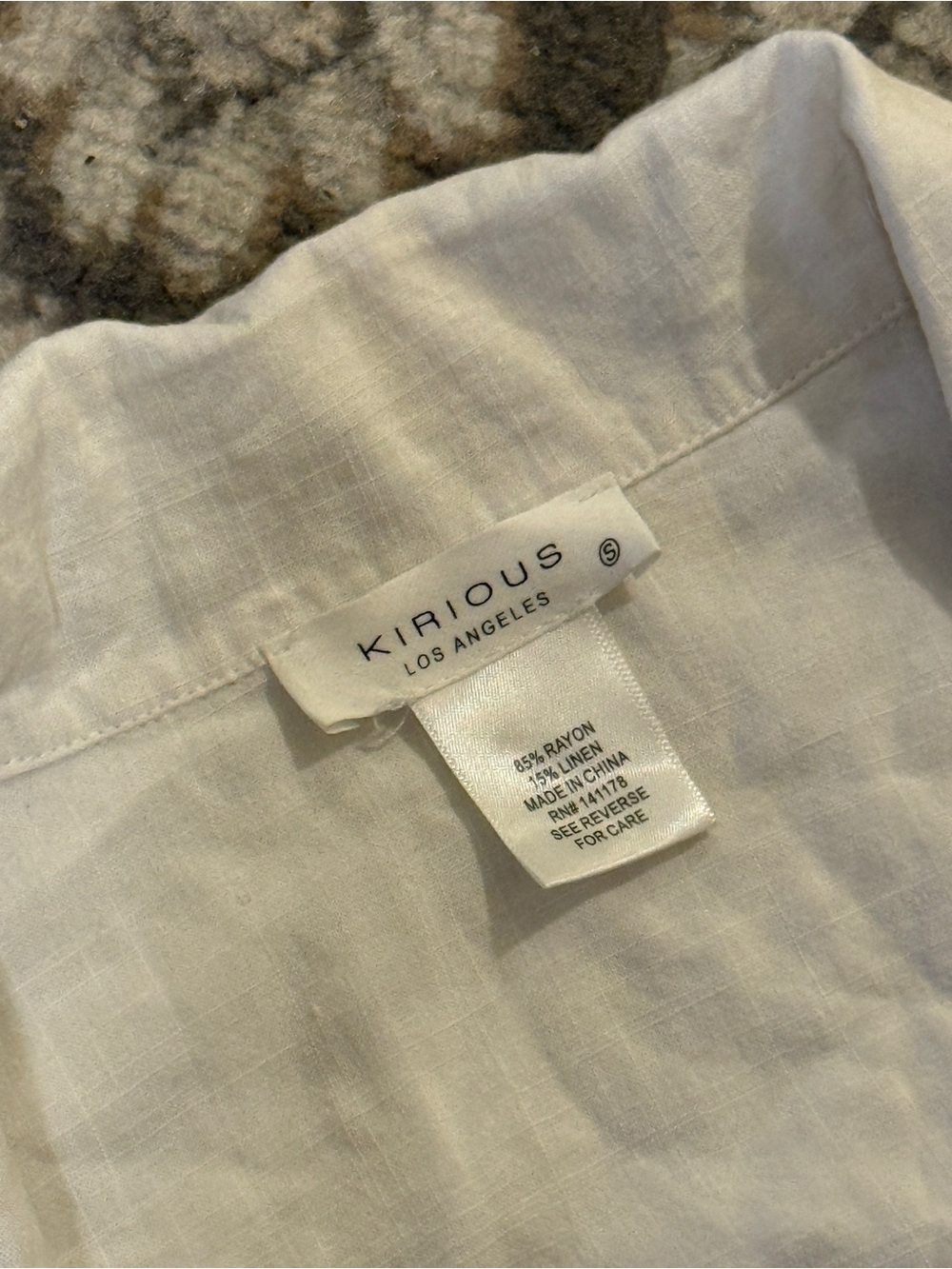 White Cropped Button-Front Top - Picture 3 of 3